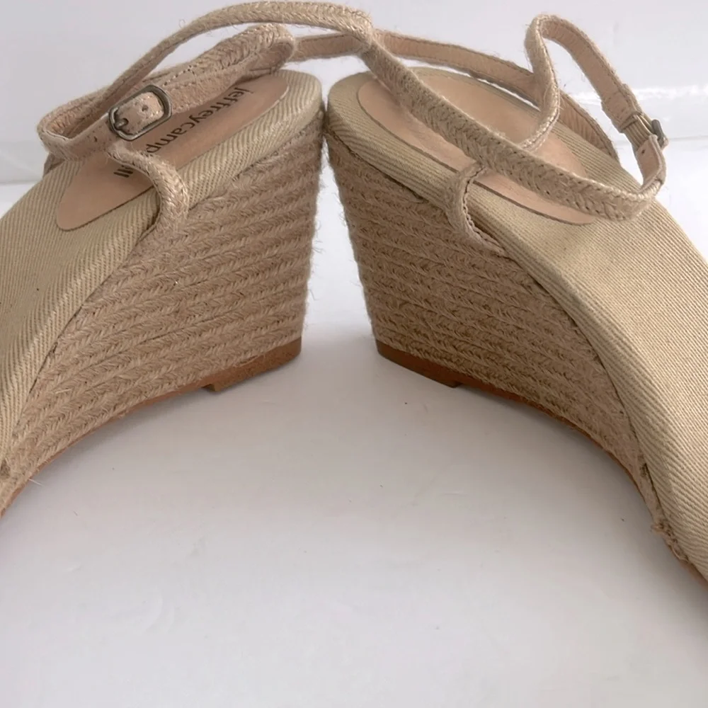 Jeffrey Campbell Sailboat Sandal Tan Raffia Wedge Espadrille Jute Size 11 NEW
